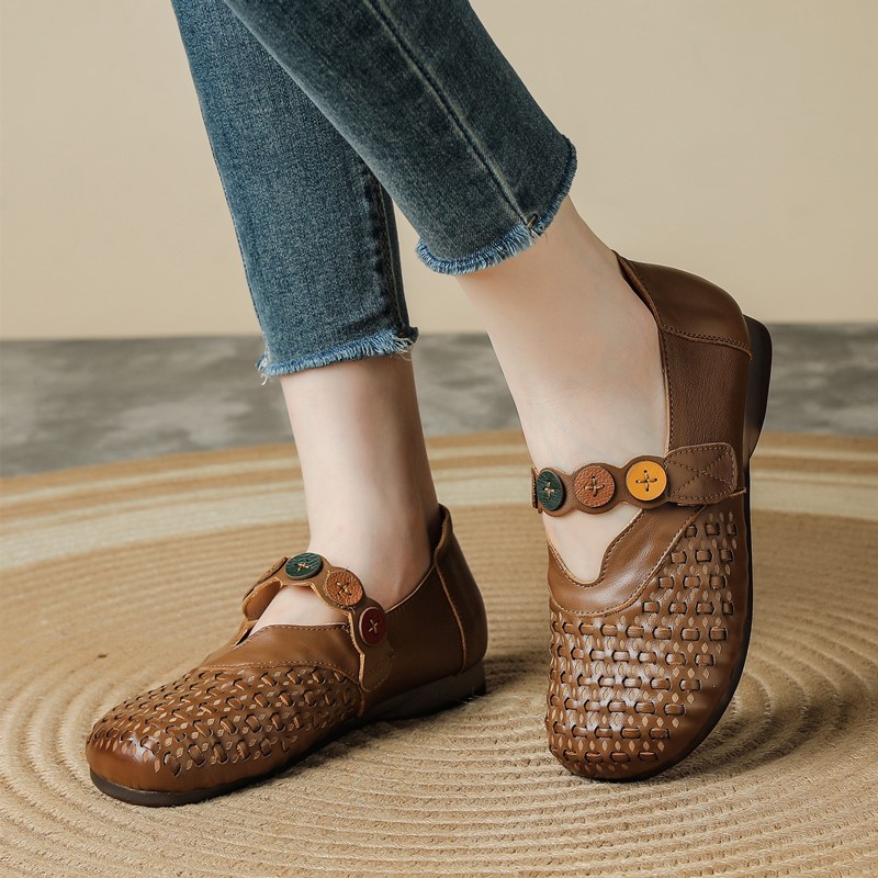 Women Genuine Leather Mary Jan - Women'S Shoes Hands Free 评论和价格