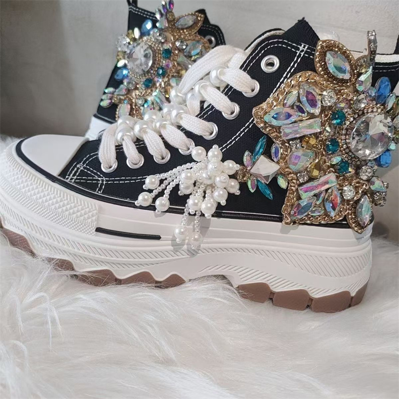 Thick Sole High Top Nailed Bea - Women'S Shoes Hands Free 评论和价格