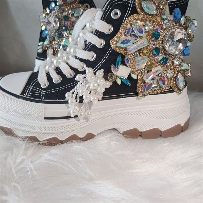 Thick Sole High Top Nailed Bea - Women'S Shoes Hands Free 评论和价格