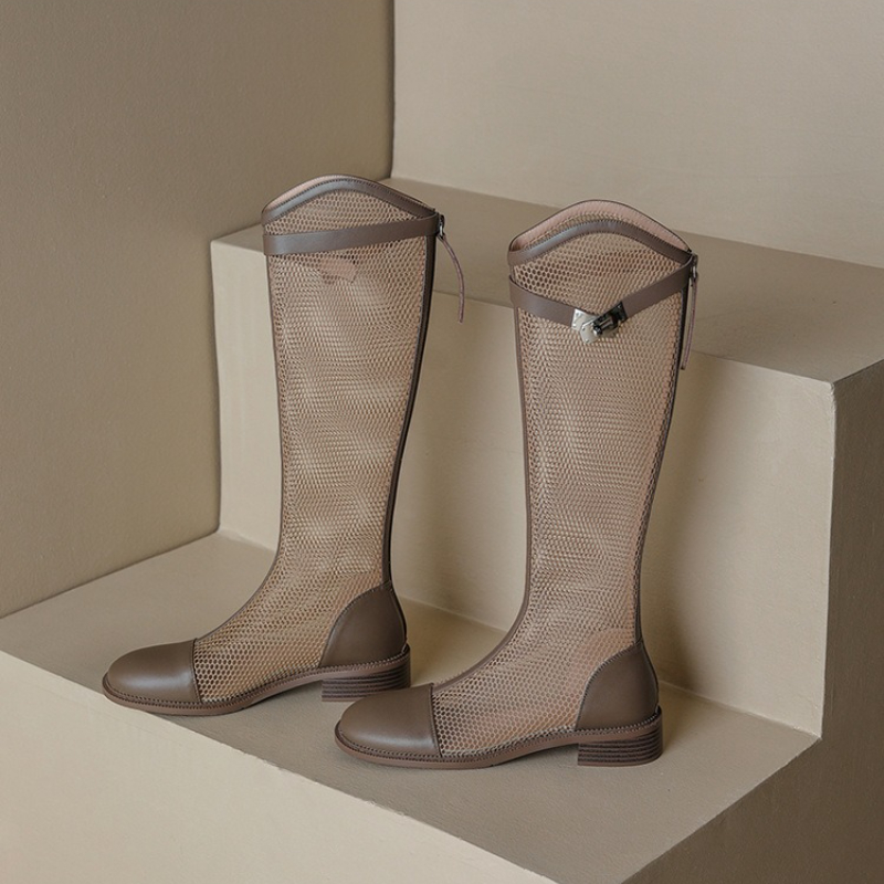 Female Summer Knee-high Mesh H - Knee High Boots Women 评论和价格