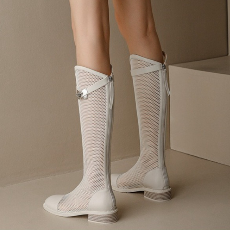 Female Summer Knee-high Mesh H - Knee High Boots Women 评论和价格