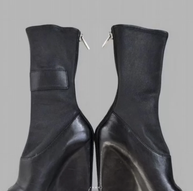 Black leather wedges peep toe  - Women'S Shoes Paris 评论和价格