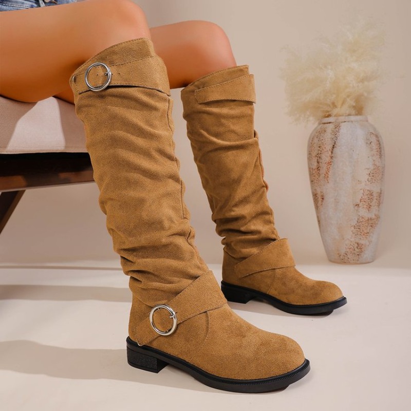 Vintage Western Style Knee Hig - Knee High Boots Women 评论和价格