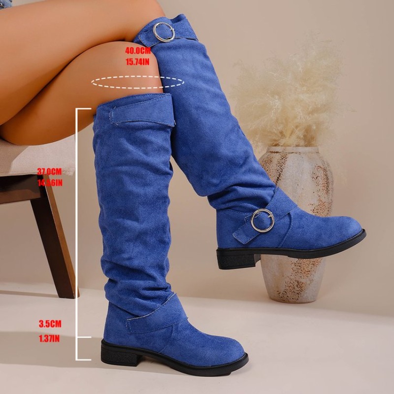 Vintage Western Style Knee Hig - Knee High Boots Women 评论和价格