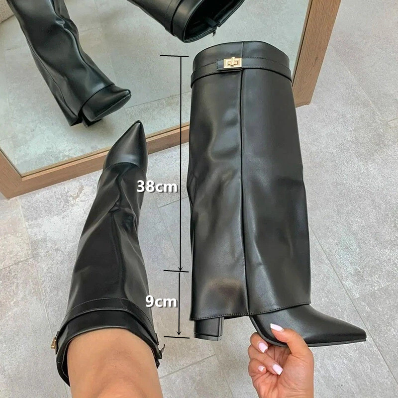 Women Slouch Fold Over Knee Hi - Knee High Boots Women 评论和价格