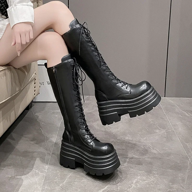 10CM New Women's Roman Long Bo - Knee High Boots Women 评论和价格